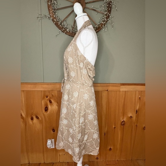 Joie Floral Backless Dress w/ Front Pockets. NWT size 8 side zip beaded tie belt - Picture 11 of 16